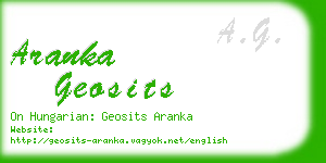 aranka geosits business card